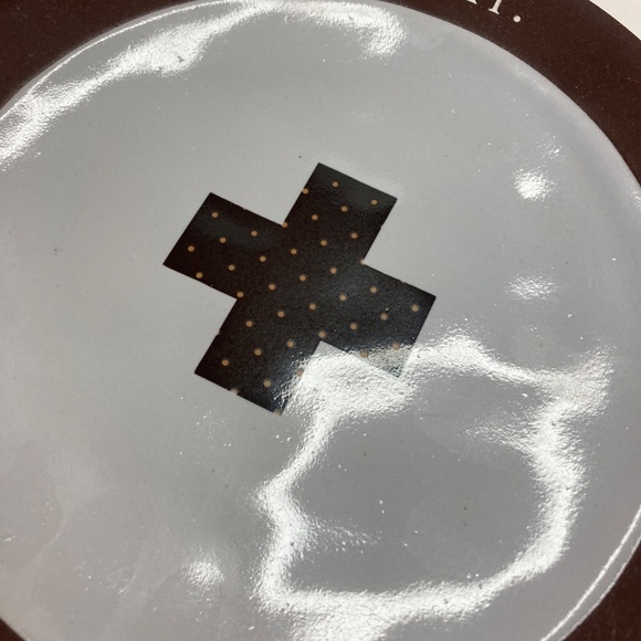 Set Of 4 Rae Dunn Chocolate Line Swiss Dot Boutique Collection Dessert Plates - Picture 4 of 10